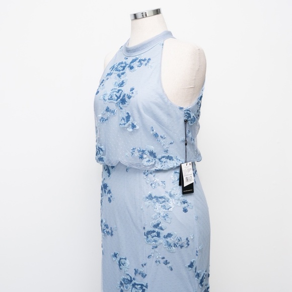 Adrianna‎ Papell - Sleeveless Floral Sequin Lightweight Mesh Gown - Picture 9 of 12